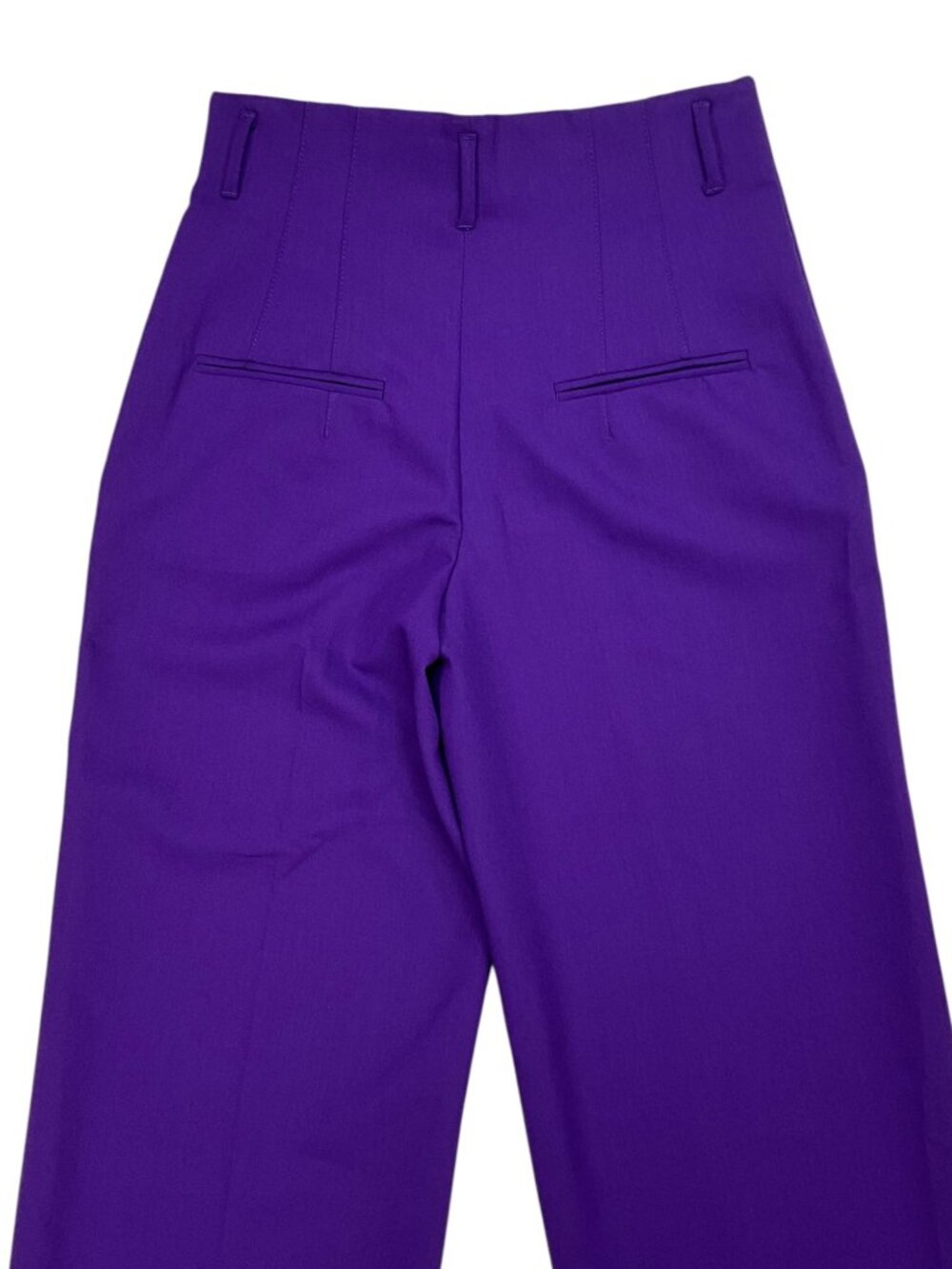ZARA Wide Leg High Rise Trouser Pant S Royal Purple Fall Trendy - Picture 14 of 16